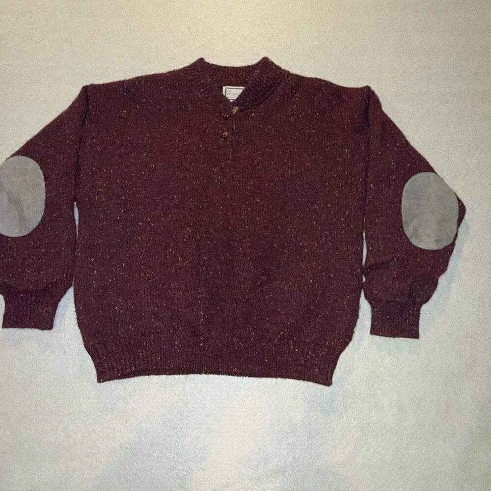 Vintage Cabela’s Burgundy Wine Wool Sweater Jacket Women’s M Burgundy Speckled E